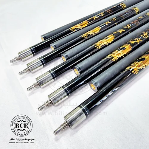 چوب بیلیارد کربن HCTQ مشکی طرح اژدها