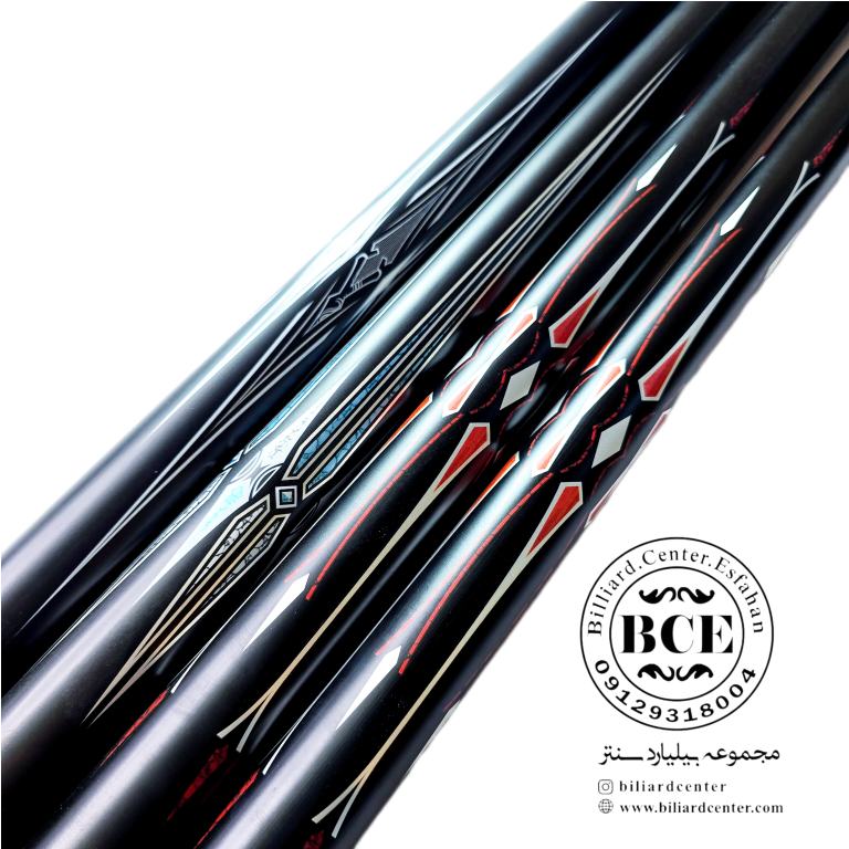 چوب اسنوکر COC فایبر طرح کربن تمام مشکی یک تکه